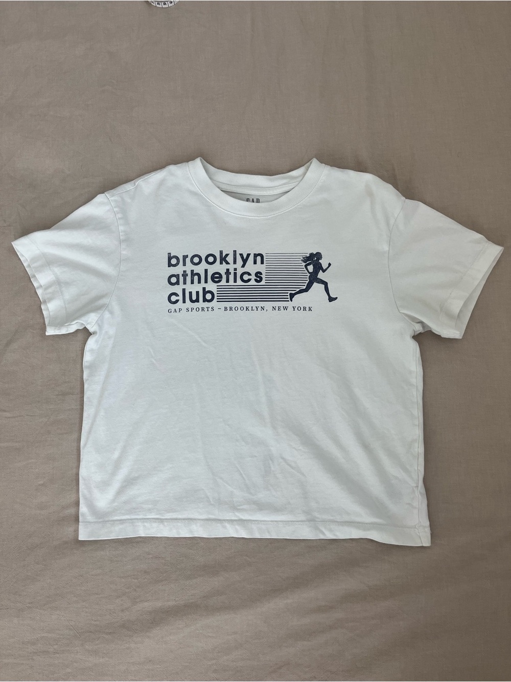 GAP White Short Sleeve 'Brooklyn Athletics Club' Graphic Tee